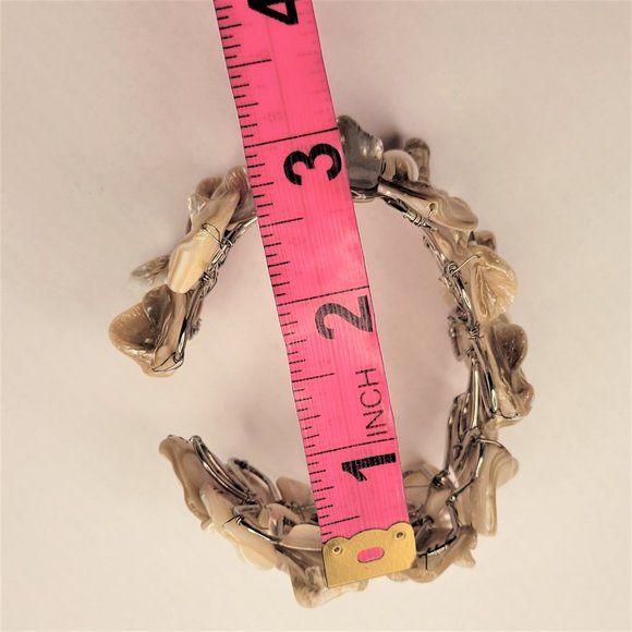 Cream White Pearl Adjustable Cuff Bangle Bracelet- NEW - Picture 12 of 12